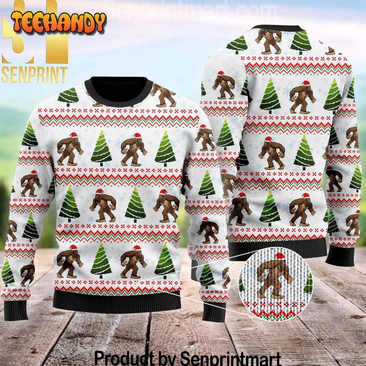 Amazing Bigfoot All Over Print Wool Blend Sweater