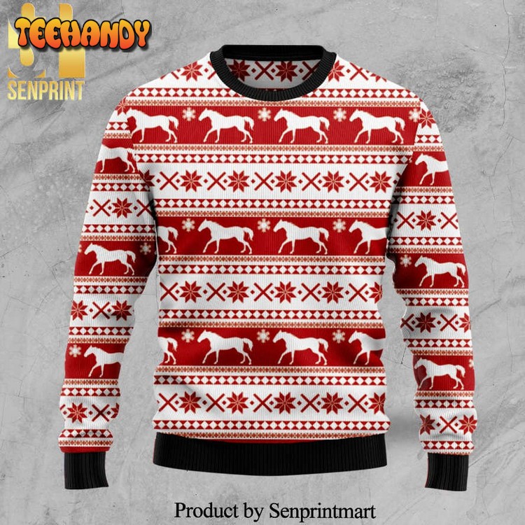 Amazing Horse Knitted Ugly Christmas Sweater