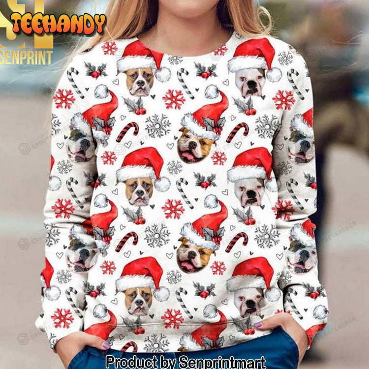 American Bulldog For Christmas Gifts 3D Printed Ugly Sweater