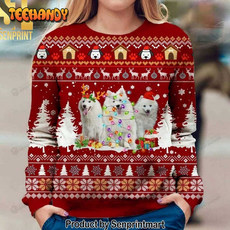 American Eskimo Dog 3D Printed Ugly Christmas Sweater