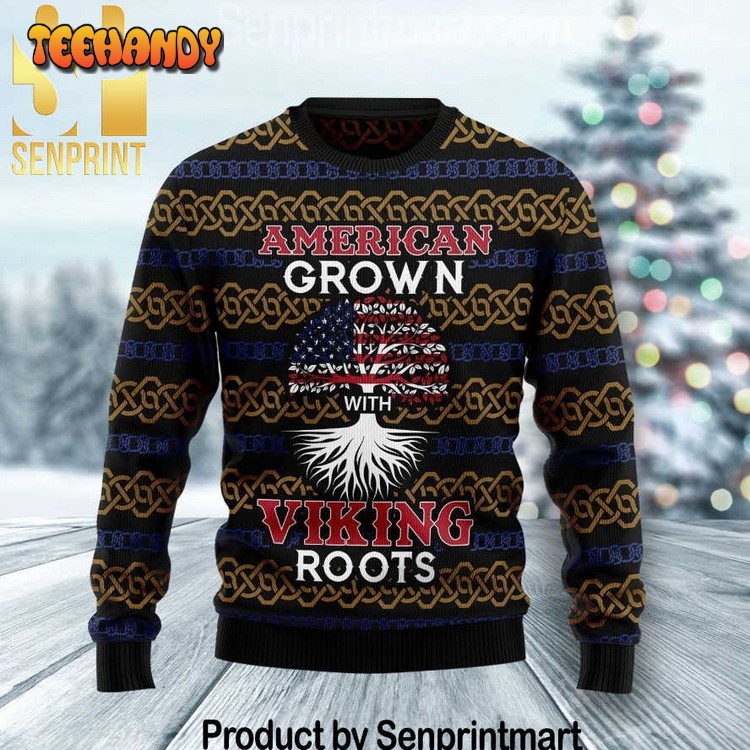 American Grown With Viking Roots Chirtmas Time Wool Sweater