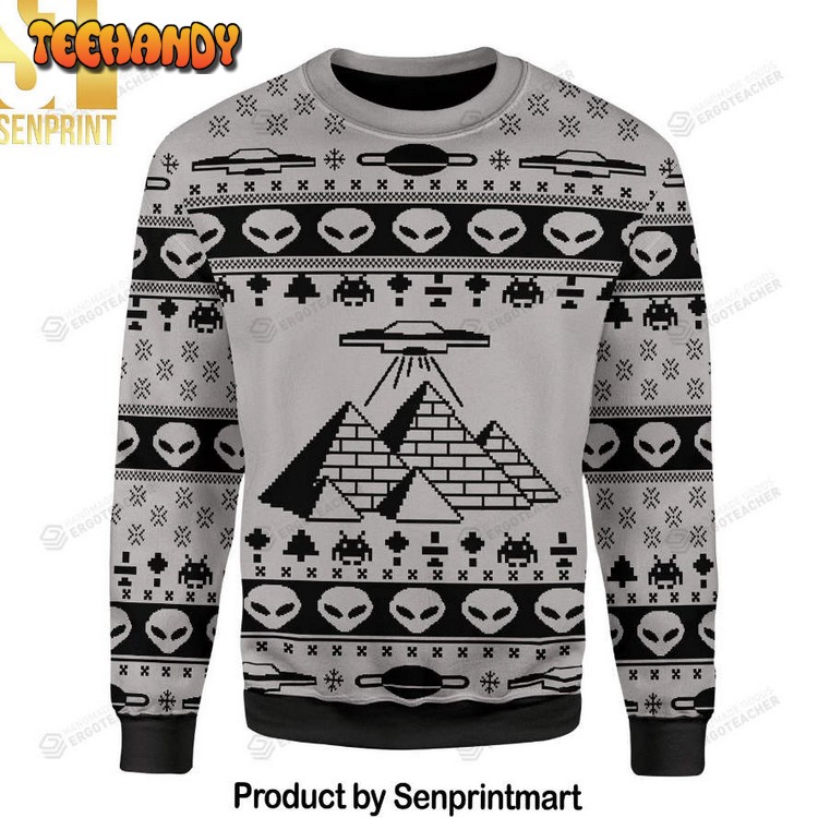 Ancient Alien Pyramid For Christmas Gifts Ugly Christmas Sweater