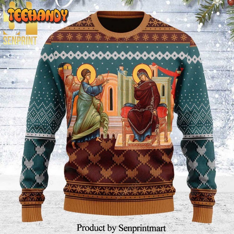 Annunciation Of The Mother Of God Knitted Ugly Sweater