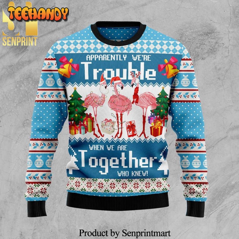 Apparently We’Re Trouble When We Are Together Flamingo Sweater