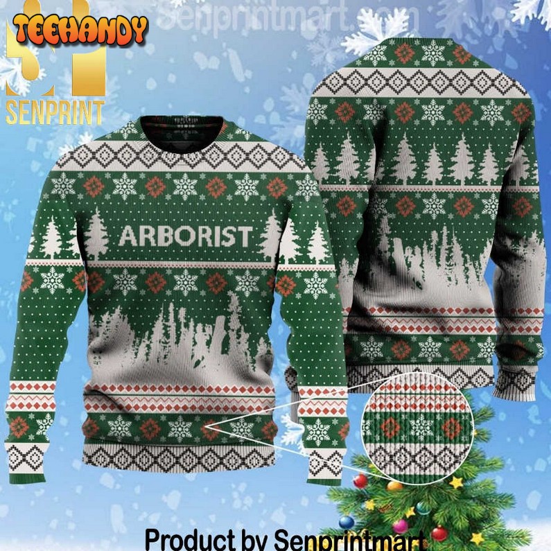 Arborist Christmas Pattern Knit Christmas Sweater