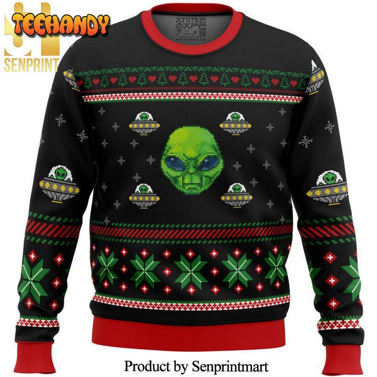 Area 51 Ufo And Snowflake Knitted Ugly Christmas Sweater