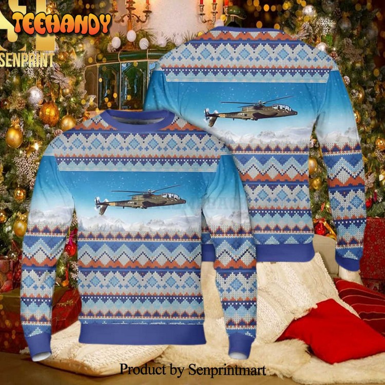 Army Lockheed AH 56 Cheyenne Christmas Wool Knitted 3D Sweater