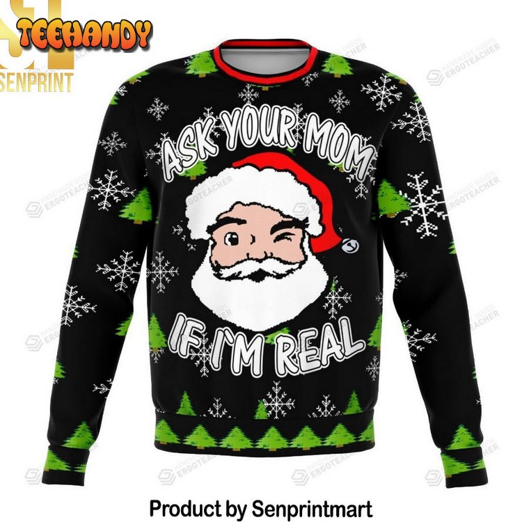 Ask Your Mom If I’m Real Santa Knitting Pattern 3D Print Sweater