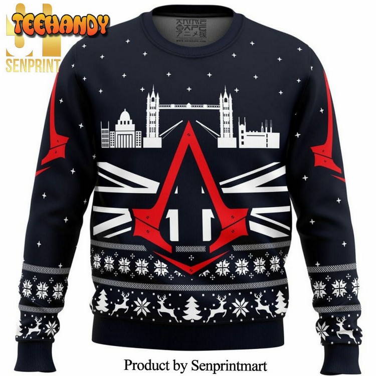 Assassins Creed London Bridge Knitted Ugly Christmas Sweater