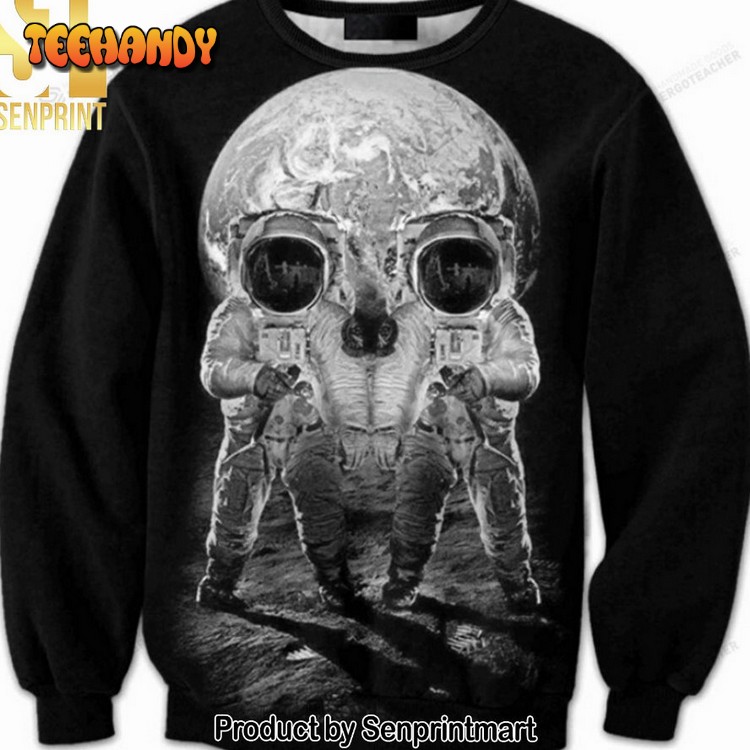 Astronaut Skull Illusion For Christmas Gifts Ugly Sweater