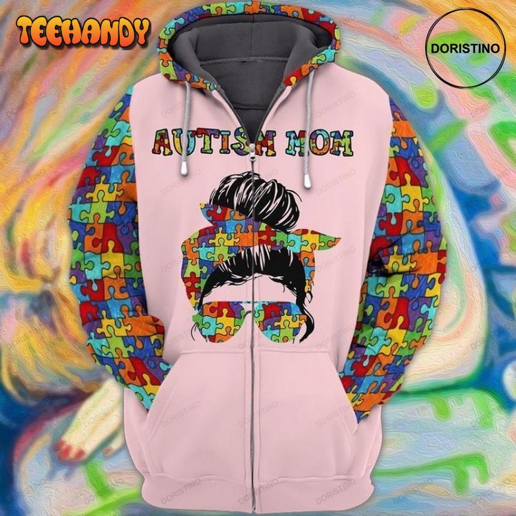Autism Awareness Autism Mom Awesome 3D Hoodie