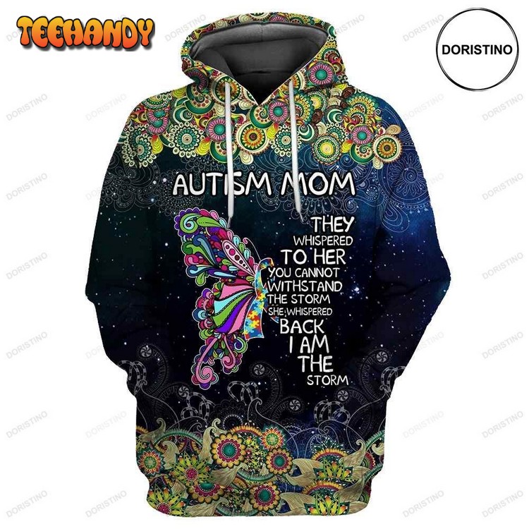 Autism Mom-butterfly All Over Print Hoodie