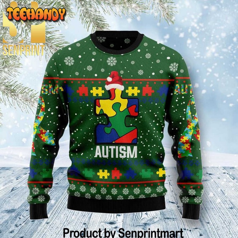 Autism Pattern Knit Christmas Sweater