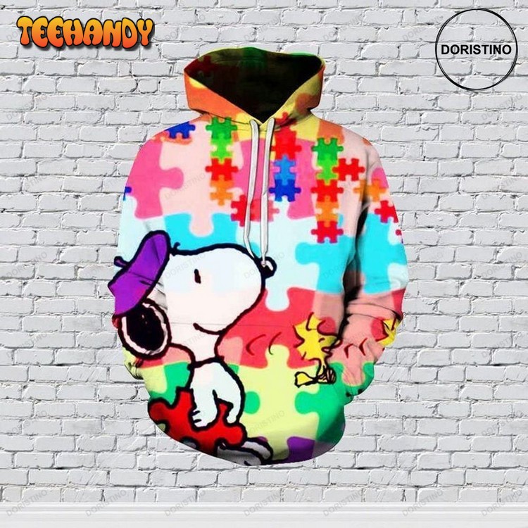 Autism X Snoopy Awesome 3D Hoodie