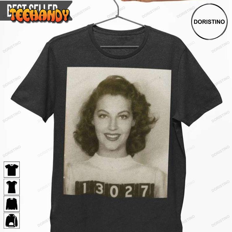 Ava Gardner Mugshot Ava Lavinia Gardner Killers Unisex Awesome Shirts