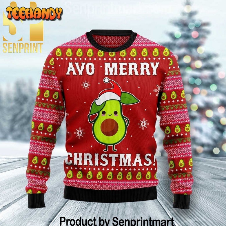 Avo Merry Christmas Chirtmas Time Wool Knitted Ugly Sweater