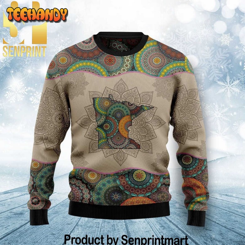 Awesome Minnesota Mandala Chirtmas Gifts Full Printing Sweater