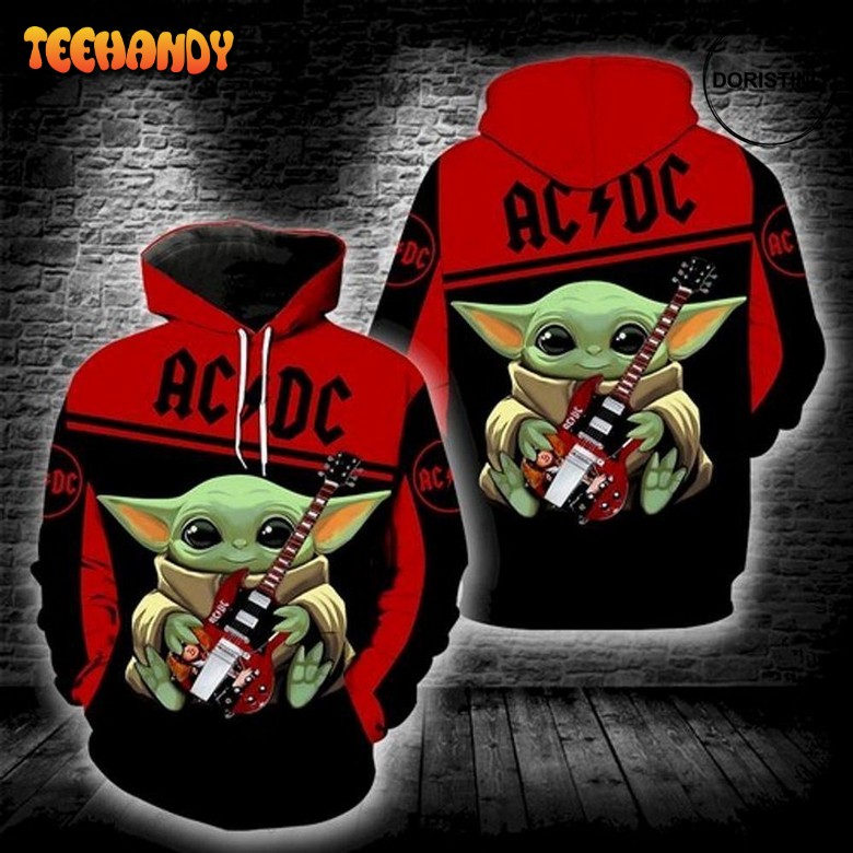 Baby Yoda Ac Dc Limited Edition 3d Hoodie