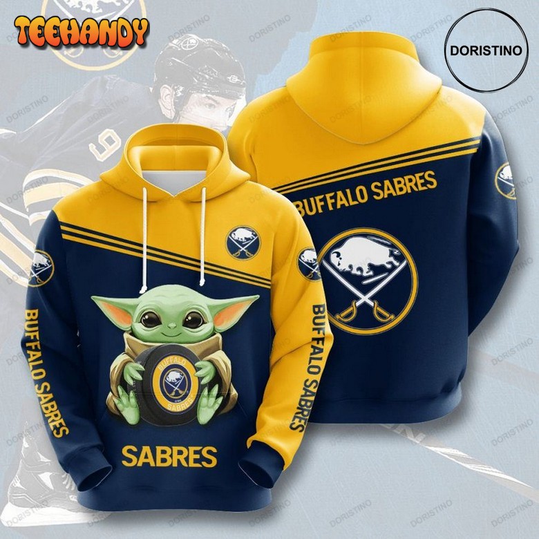 Baby Yoda Buffalo Sabres Awesome 3D Hoodie