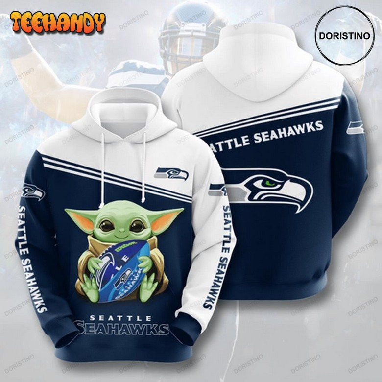 Baby Yoda Seattle Seahawks All Over Print Hoodie