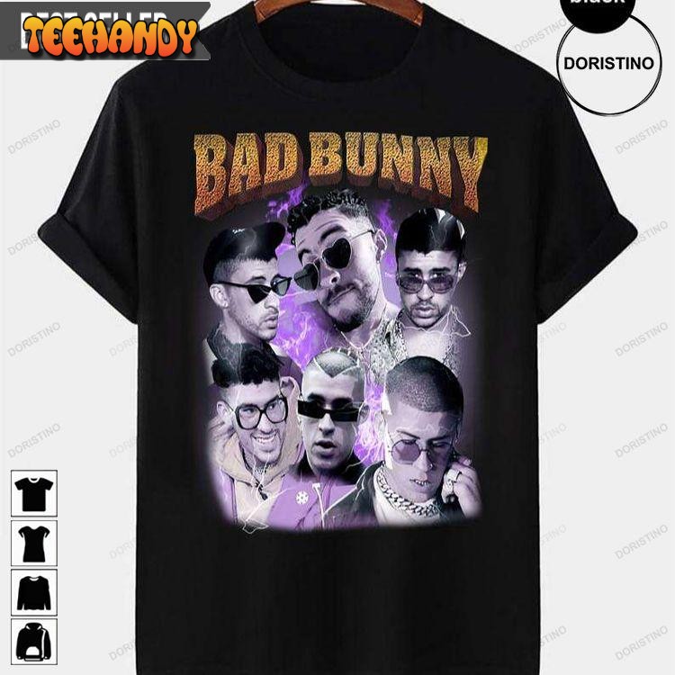 Bad Bunny Sunflower Vintage Retro Rap Music Hip Hop T Shirt Sweatshirt