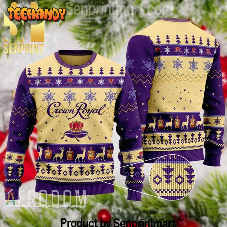 Basic Crown Royal Xmas Gifts Full Printed Wool Ugly Sweater