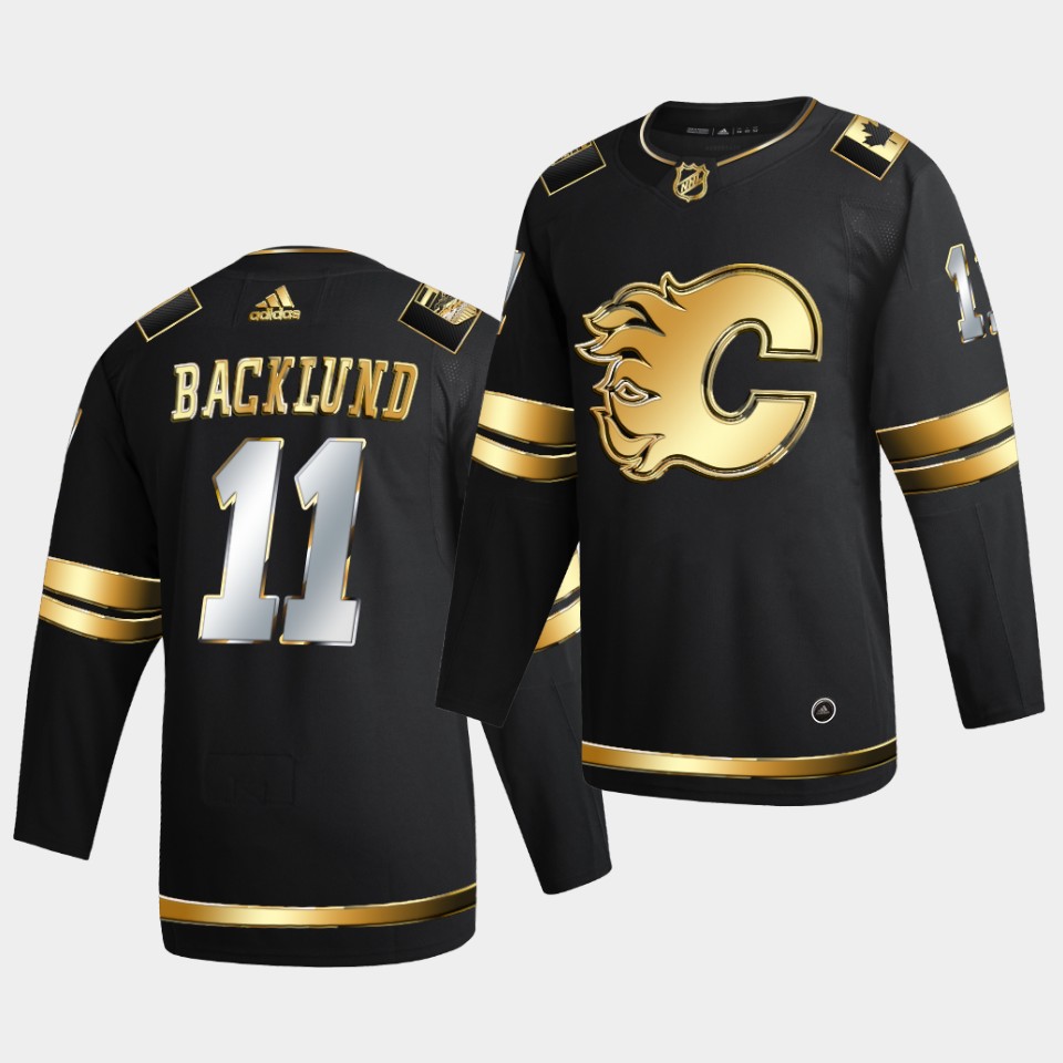 Calgary Flames Mikael Backlund Golden Edition Limited Black Jersey