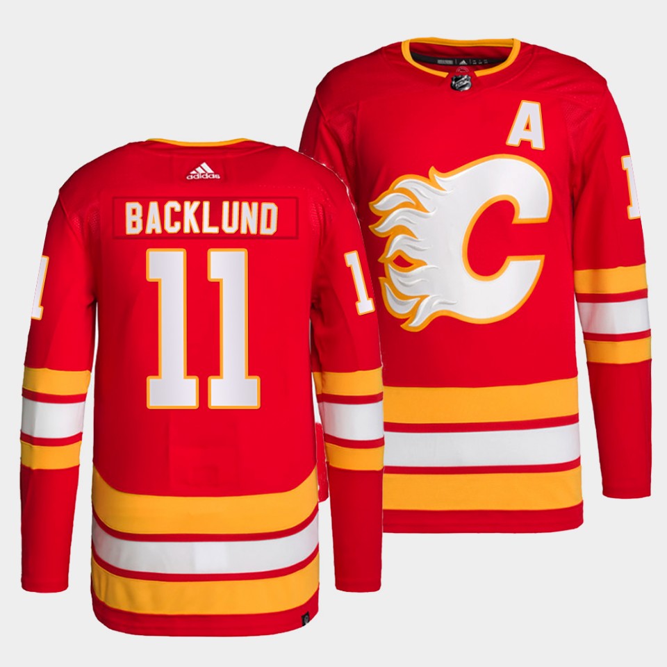 Calgary Flames Mikael Backlund Home Red Jersey