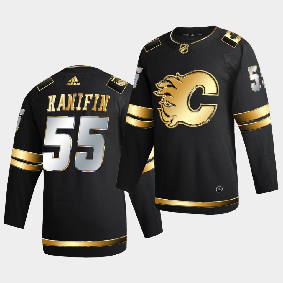 Calgary Flames Noah Hanifin Golden Edition Limited Black Jersey