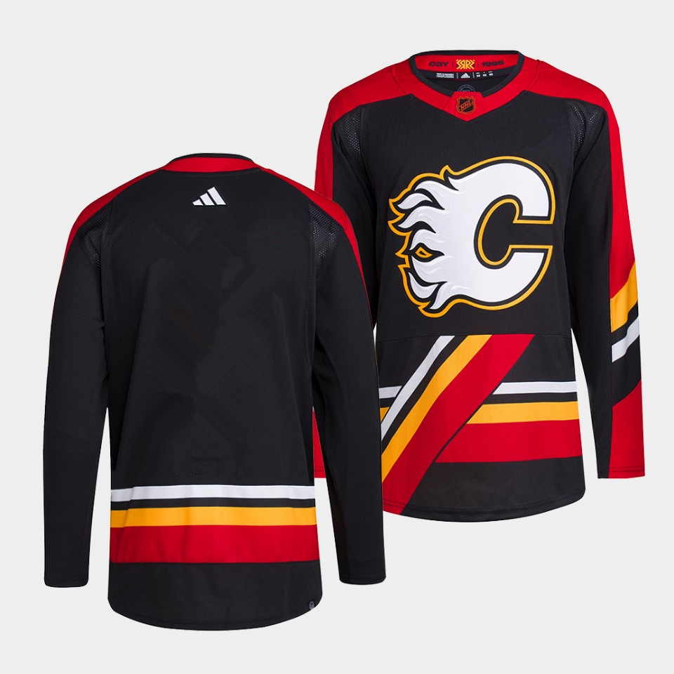 Calgary Flames Team 2022 Reverse Retro Black Jersey