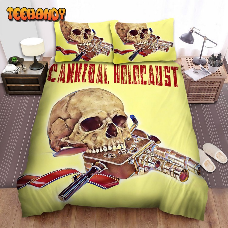 Cannibal Holocaust Skullcap In The Yellow Background Bedding Sets