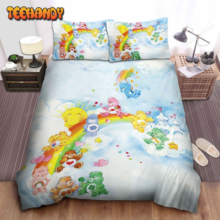 Care Bears Sliding Off The Rainbow Bed Sheets Duvet Cover Bedding Sets