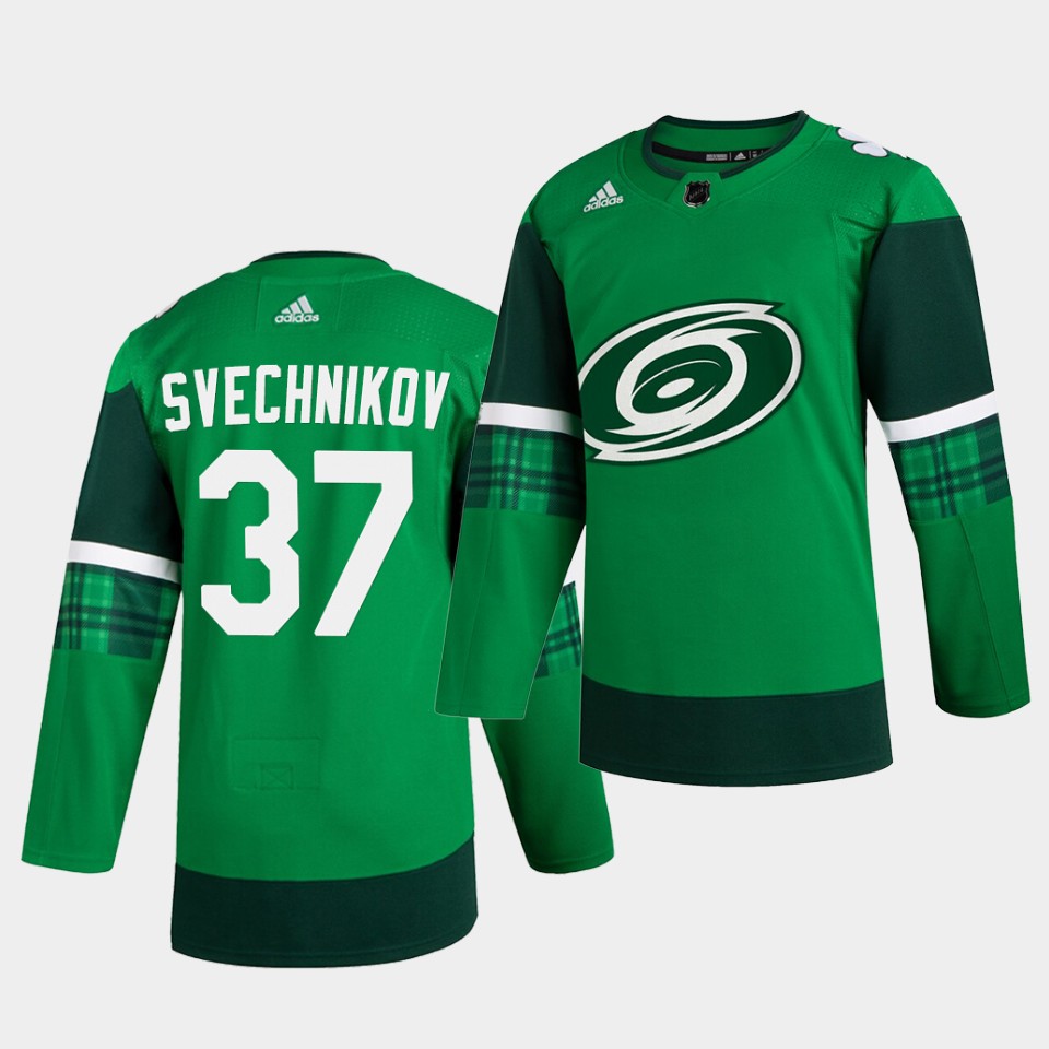 Carolina Hurricanes Andrei Svechnikov 2020 St. Patrick’s Day Green Jersey