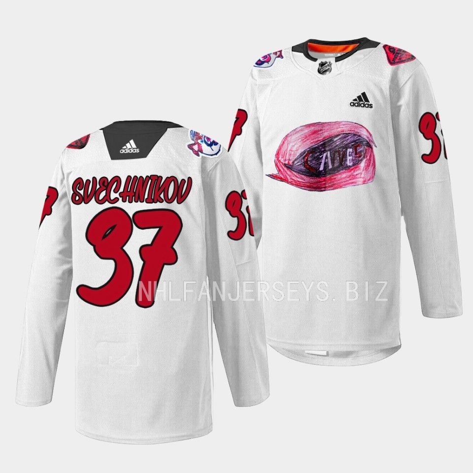 Carolina Hurricanes Andrei Svechnikov 2023 Kids Day White Jersey