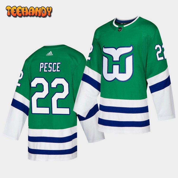 Carolina Hurricanes Brett Pesce Whalers Night Adidas Green Jersey