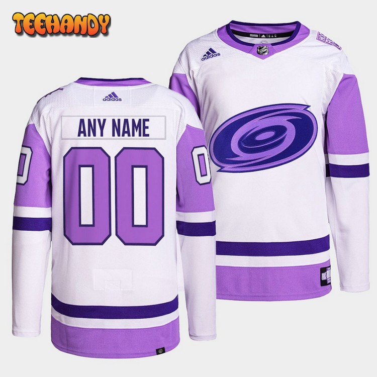 Carolina Hurricanes Custom HockeyFightsCancer White Purple Jersey