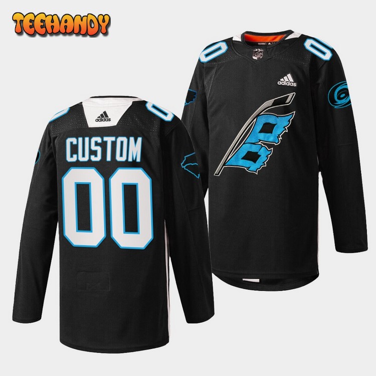 Carolina Hurricanes Custom Panthers Night Black Jersey