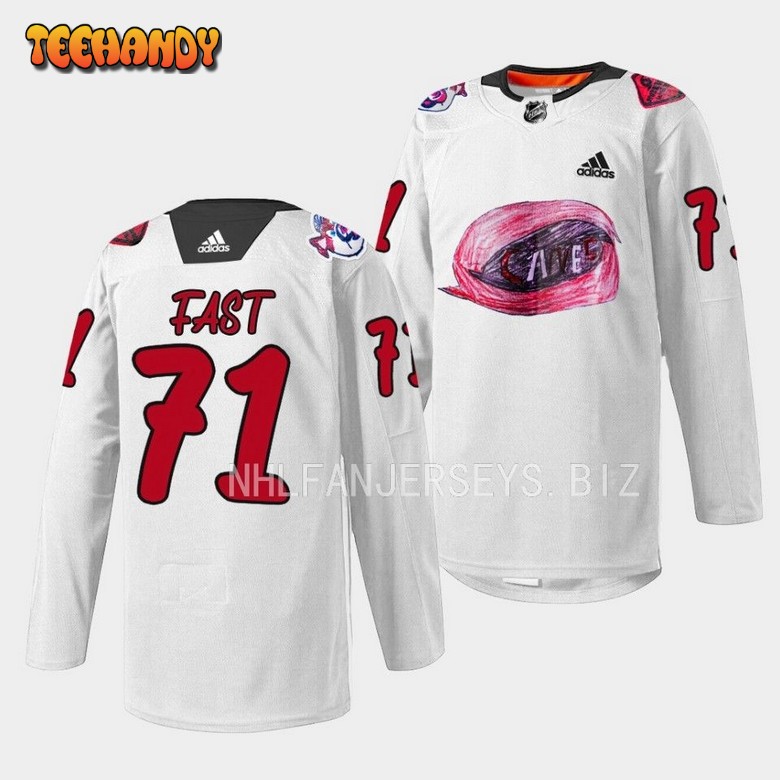 Carolina Hurricanes Jesper Fast 2023 White Jersey