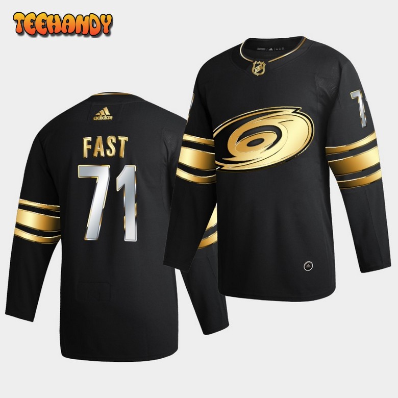 Carolina Hurricanes Jesper Fast Golden Edition Limited Black Jersey