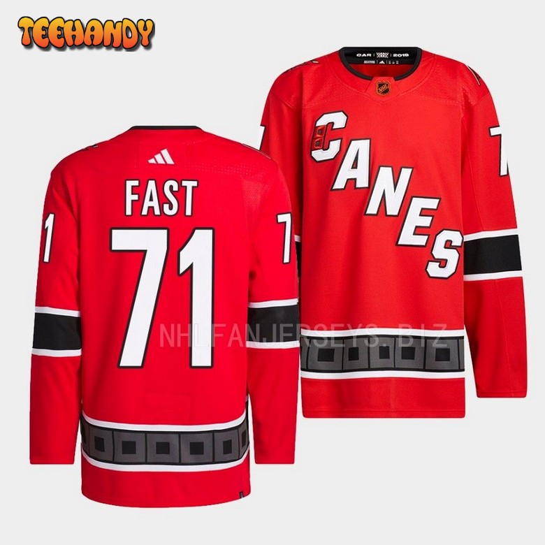 Carolina Hurricanes Jesper Fast Reverse Red Jersey