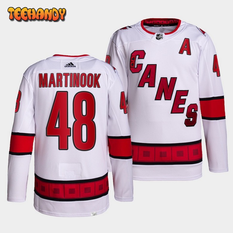 Carolina Hurricanes Jordan Martinook Away White Jersey