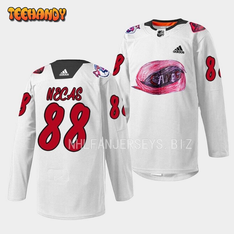 Carolina Hurricanes Martin Necas 2023 Kids Day White Jersey