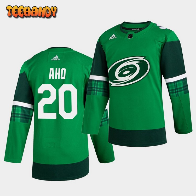 Carolina Hurricanes Sebastian Aho 2020 St. Patrick’s Day Player Green Jersey