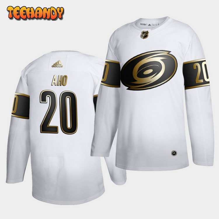 Carolina Hurricanes Sebastian Aho Golden Edition White Jersey