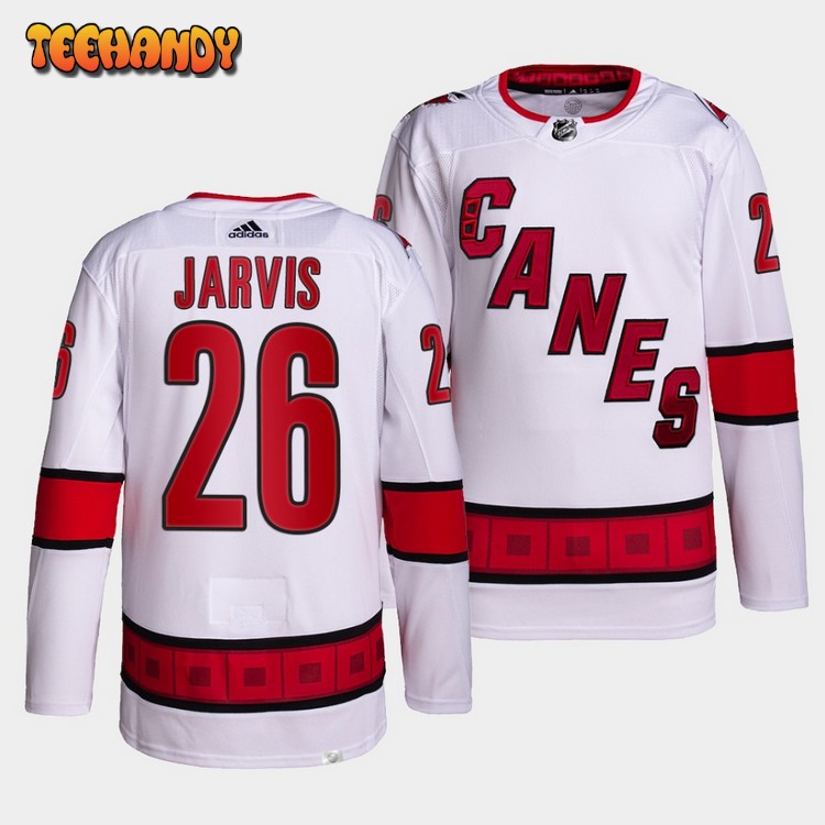 Carolina Hurricanes Seth Jarvis Away White Jersey