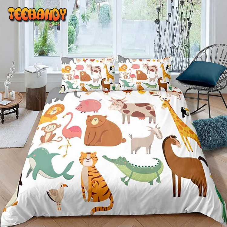 Cartoon Animals Pattern Bedding Set Comforter Bedding Sets