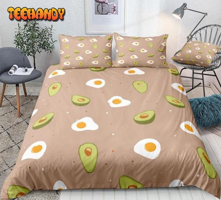 Cartoon Avocado Cotton Spread Comforter Duvet Cover Bedding Sets