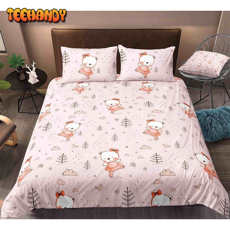 Cartoon Bear Pattern Bedding Set Spread Comforter Bedding Sets