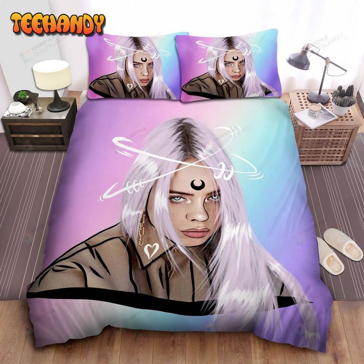 Cartoon Billie Eilish Drawing Spread Comforter Bedding Sets