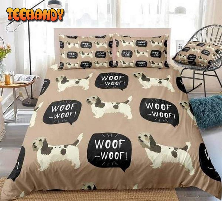 Cartoon Braque Dog Brown Cotton Spread Comforter Bedding Sets